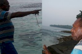 Unik, Pria Ini Panggil Ikan Pakai Peluit