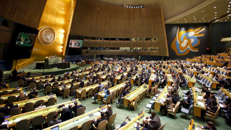 Suasana Sidang Majelis Umum PBB di New York (AP Photo/Mark Lennihan)