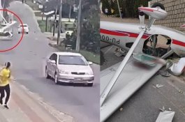 Video Mengerikan Pesawat Jatuh di Permukiman, Nyaris Timpa Wanita yang Jogging