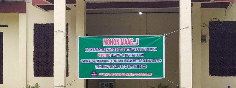 Kadis Positif Covid-19, Dinas Pertanian Barru Ditutup Sementara