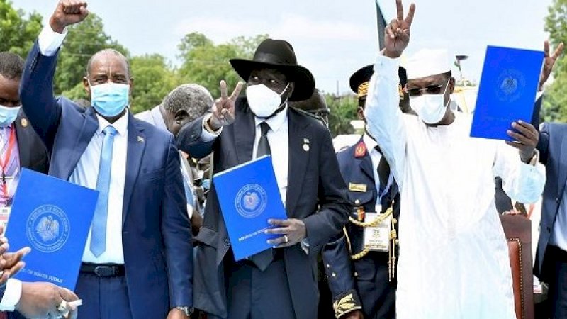 Pemerintah Sudan dan pemberontak menandatangani kesepakatan damai di ibu kota Sudan Selatan, Juba, untuk mengakhiri konflik bersenjata. (Foto: Reuters)