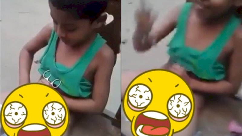 Potongan video seorang bocah tengah sunat memotong kulit ujung 'anunya' sendiri. (photo/Twitter/republikvideo)