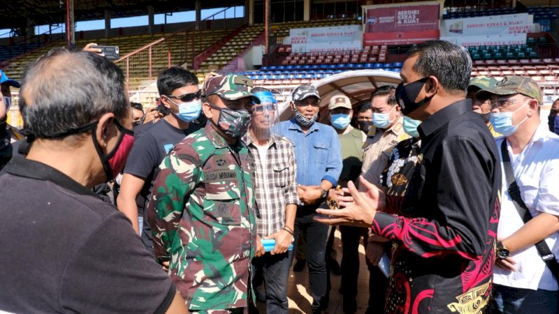 Gubernur Sulsel Tinjau Progres Taksasi Stadion Mattoanging