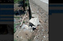 Baru Selesai Dikerja, Talud Proyek Jalan Beton Rp6,4 Miliar di Wajo Sudah Roboh