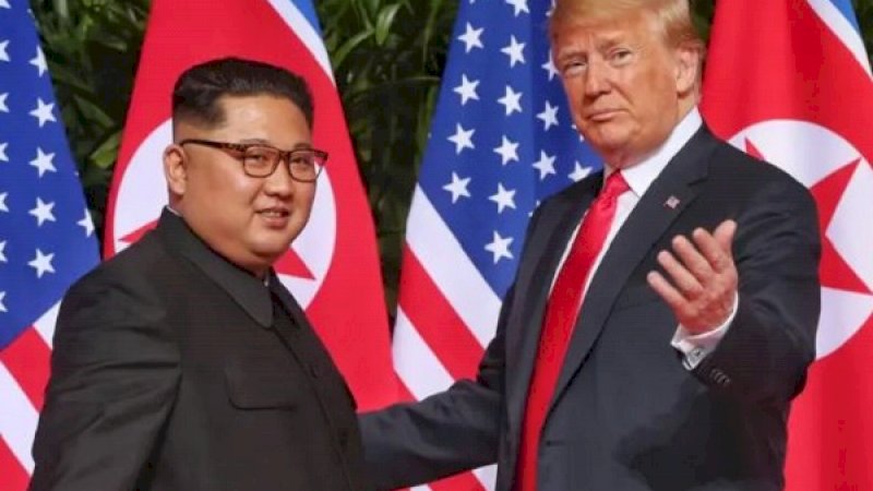 Kim Jong-un dan Donald Trump. (Foto: The Straits Times)