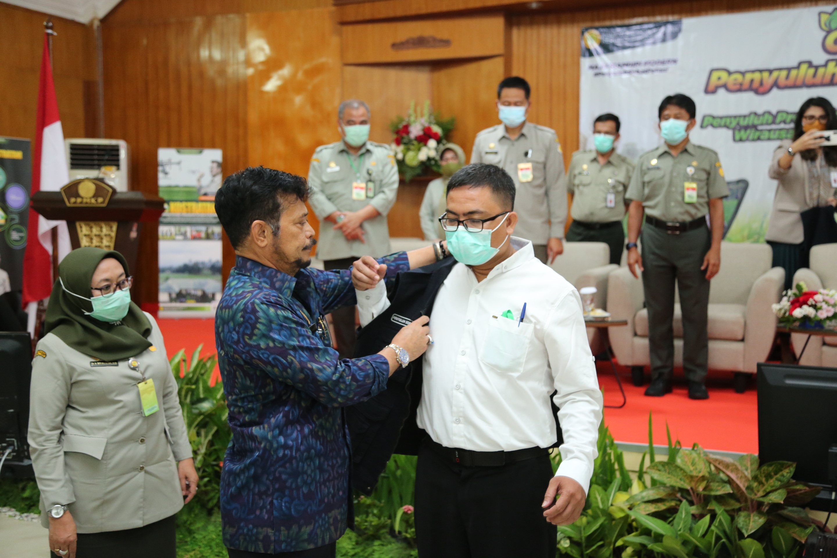 Coaching Penyuluh Pertanian yang dilaksanakan di Pusat Pelatihan Manajemen dan Kepemimpinan Pertanian (PPMKP) Ciawi, Bogor, Senin (5/4/2021) siang.